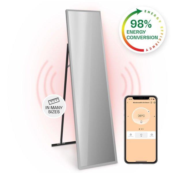 Klarstein La Palma 900 smart, infravörös hősugárzó, 40 x 160 cm, 900 W,
tükörállvány