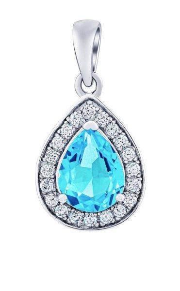 Silvego Ezüst medál BRISA Swiss Blue Topázzal és Brilliance Zirconia
kövekkel JJJ1141PTS