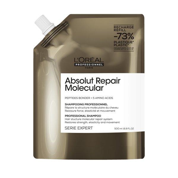 L'Oréal Professionnel Sampon sérült hajra Absolut Repair Molecular
(Professional Shampoo) 500 ml - tartalékadag
