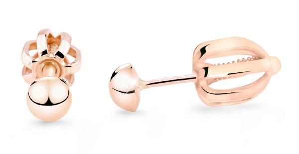 Cutie Jewellery Rózsaszín arany bedugós fülbevaló Z5004-30-X-4