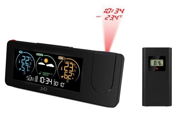 JVD Rádióvezérlésű meteorológiai állomás projektorral és
ébresztőórával RB3538.1