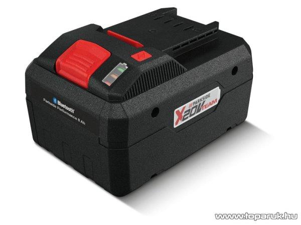 (SELEJT / 820493) ParkSide Performance PAPS 208 A1 Smart Li-ion Bluetooth gyári
akkumulátor, X20V Team, 20 V, 8 Ah 