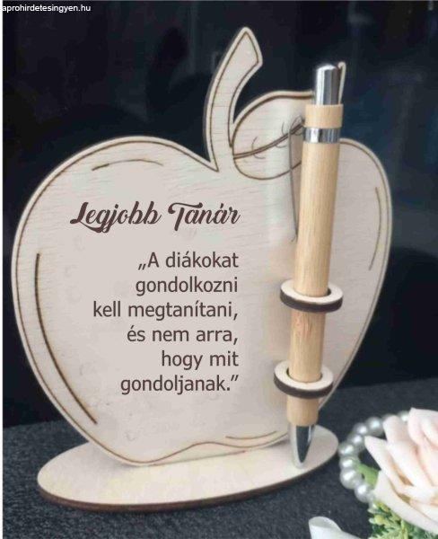 Ballagási ajándék tanároknak- tolltartó feliratozva alma