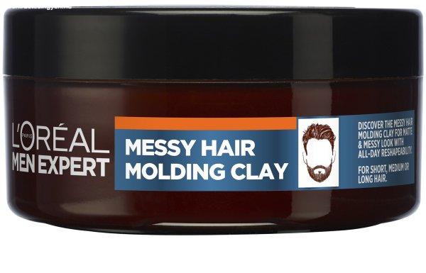 L'Oréal Paris Hajformázó agyag Men Expert (Messy Hair Molding Clay) 75 ml
