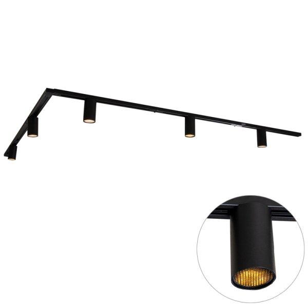 Modern sínrendszer 5 fekete spotlámpával, 1 fázisú GU10 50 mm - Iconic Ruby