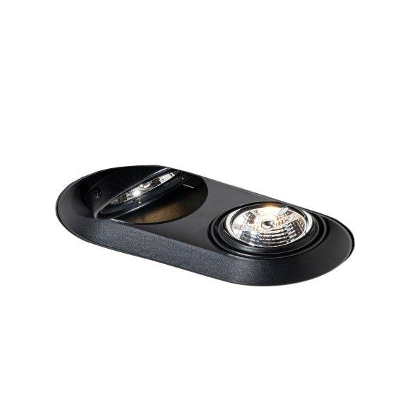 Kerek beépíthető spotlámpa fekete GU10 70 mm 2-fényes - Hubs