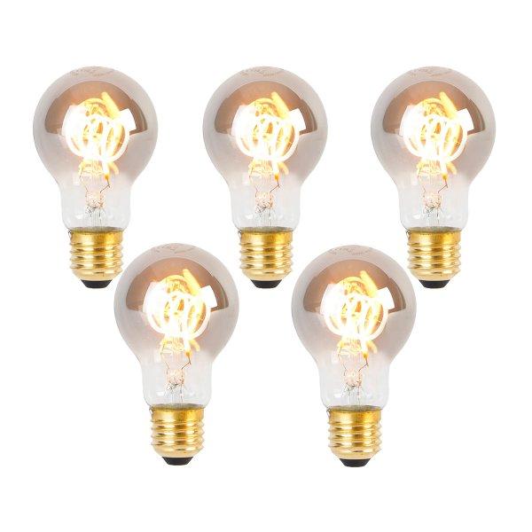 5 darabos E27 LED spirál izzó készlet A60 füst 4W 120 lm 1800K