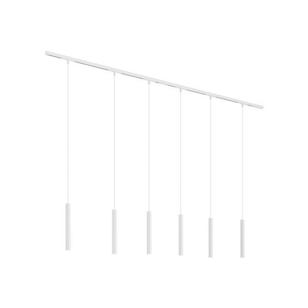 Modern sínrendszer 6 fehér függőlámpa foglalattal, 1 fázisú - Slimline
Keno