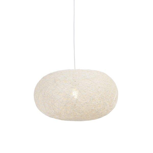 Rusztikus lógólámpa fehér 50 cm - Corda Flat