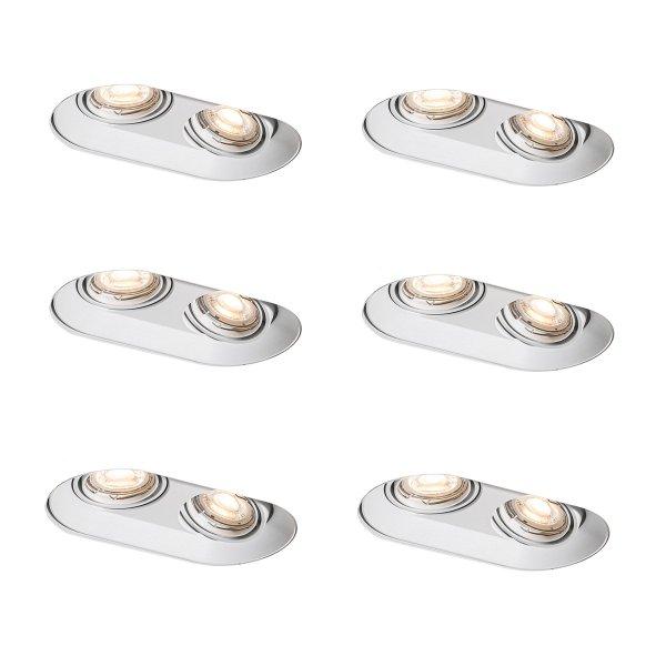 6 darabos, lekerekített, süllyesztett spotlámpa készlet fehér GU10 50mm
2-lámpás - Hubs