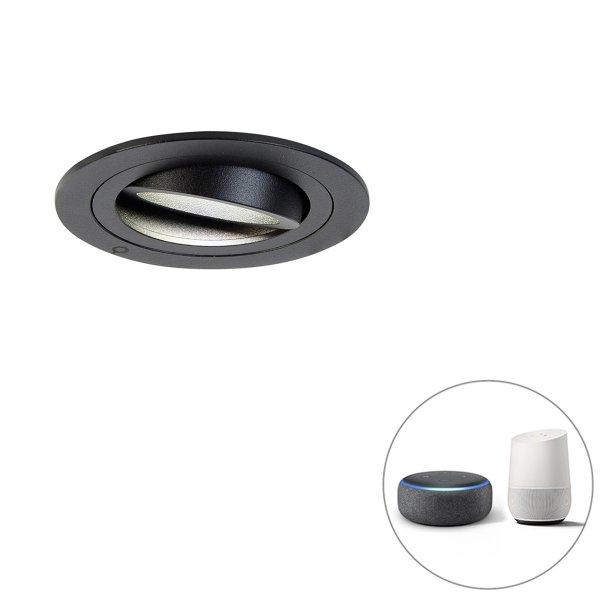 Okos beépíthető spotlámpa fekete, Wifi-vel GU10 - Rondoo