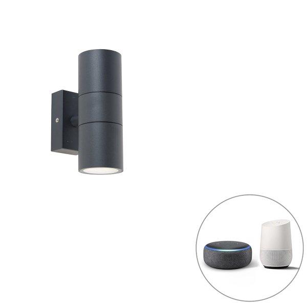 Okos kültéri fali lámpa sötétszürke IP44 2 db Wifi GU10-es izzóval - Duo