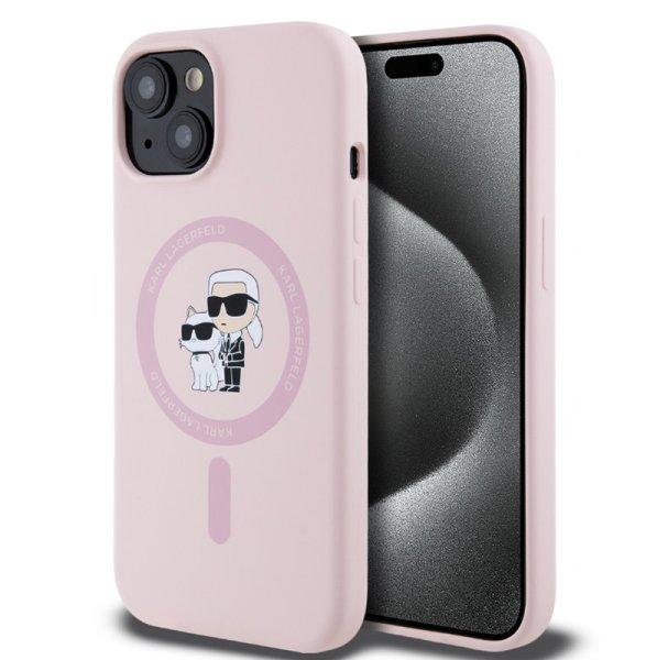 Karl Lagerfeld Liquid Silicone Karl and Choupette Apple iPhone 14 Pro (6.1)
MagSafe hátlapvédő tok pink (KLHMP14LSCMKCRHP)