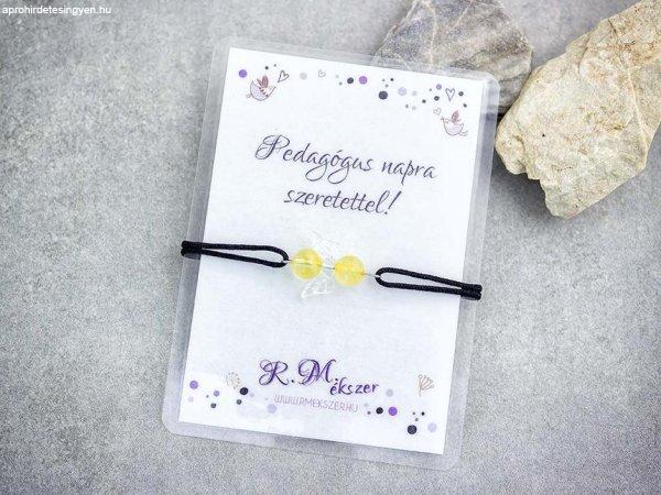 Pedagógus napra citrin angyal karkötő