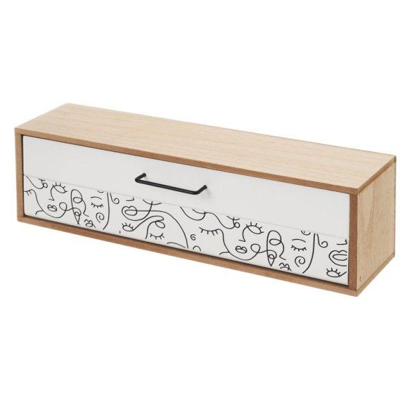 Ékszeres doboz ONE LINE Fehér Fekete Természetes Fa MDF 39 x 10 x 11 cm MOST
10318 HELYETT 6176 Ft-ért!