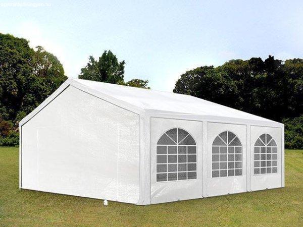 Premium rendezvénysátor, parti sátor 5x6 m ponyva PE 450 fehér