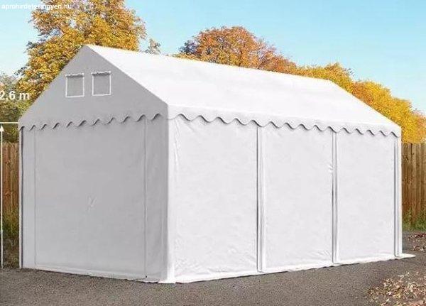 Professzionális raktársátor, tároló sátor, ipari sátor  4x6m ponyva PVC
oldalmagasság +2,6m , erősített szerkezettel, padlókerettel