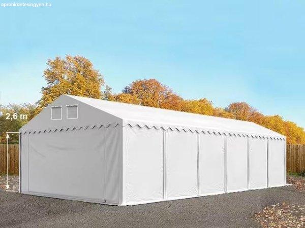 Professzionális raktársátor, ipari tároló sátor 6x12m ponyva PVC
oldalmagasság +2,6 m padlókerettel
