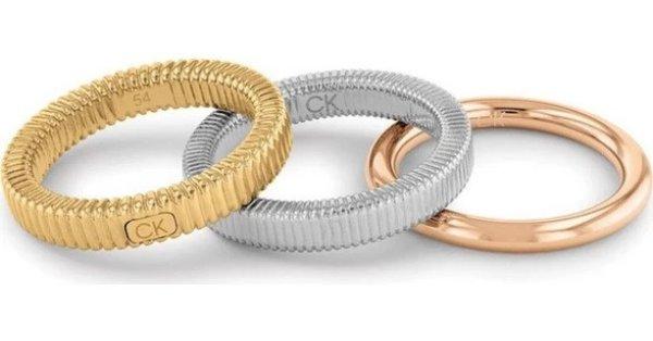Calvin Klein Stílusos acél gyűrű szett Playful Repetition 35000027 54 mm