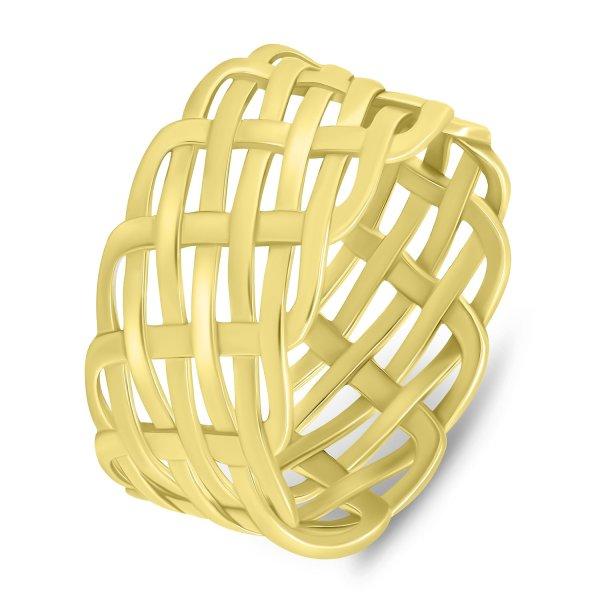 Brilio Silver Masszív aranyozott gyűrű RI065Y 61 mm