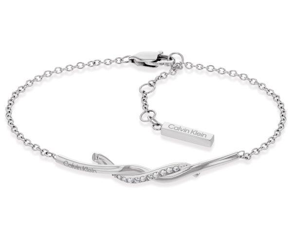 Calvin Klein Luxus acél karkötő kristályokkal Crystallized Weave 35000577