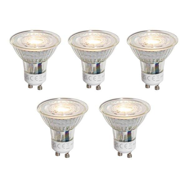 Set van 5 GU10 50mm dimbare LED lampen helder 4.9W 500 lm 2700K