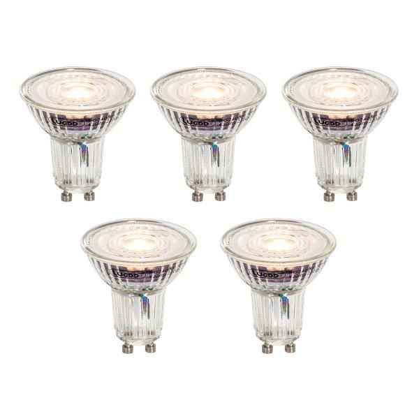 Set van 5 GU10 50mm dimbare LED lampen helder 4.9W 430 lm 2700K
