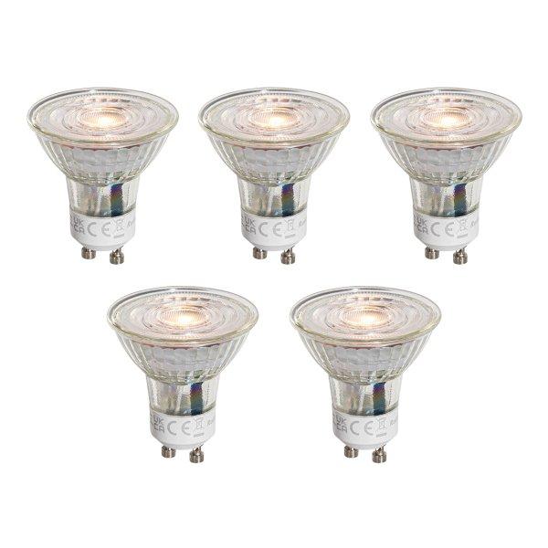 Set van 5 GU10 50mm LED lampen helder 4.5W 360 lm 2700K
