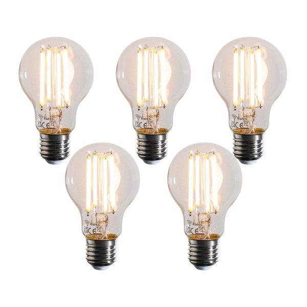 Set van 5 Smart E27 dimbaar in Kelvin LED lampen A60 helder 7W 806 lm 1800-3000K