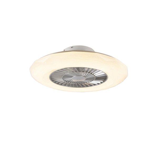 Ezüst színű mennyezeti ventilátor csillag effektussal 59cm LED-del,
fényerőszabályzóval és távirányítóval - Clima