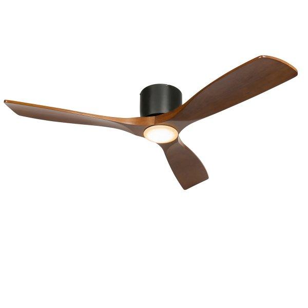 Fekete mennyezeti ventilátor fával 131,5 cm LED-del, fényerőszabályzóval
és távirányítóval - Jerri