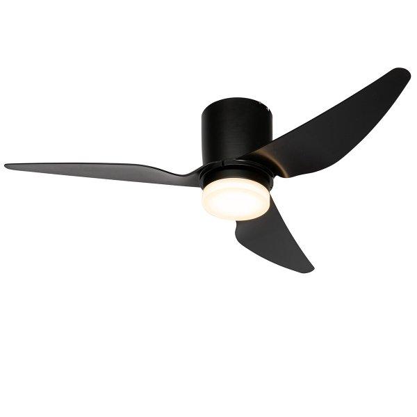 Mennyezeti ventilátor fekete 123 cm LED-del, fényerőszabályzóval és
távirányítóval - Patty