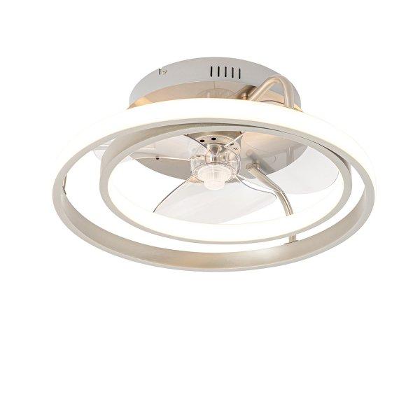Acél mennyezeti ventilátor 46,5 cm LED-del, távirányítóval - Kees