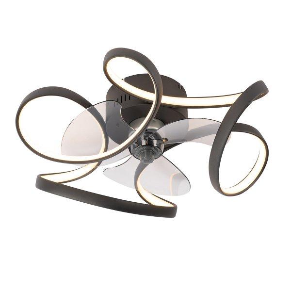 Mennyezeti ventilátor fekete 55 cm LED-del, fényerőszabályzóval és
távirányítóval - Mandy
