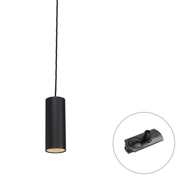 Design hanglamp zwart incl. rail adapter 1-fase - Iconic Tubo