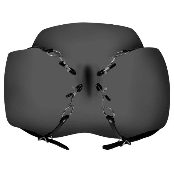 Ouch! Xtreme Labia Spreader with Clamps Black