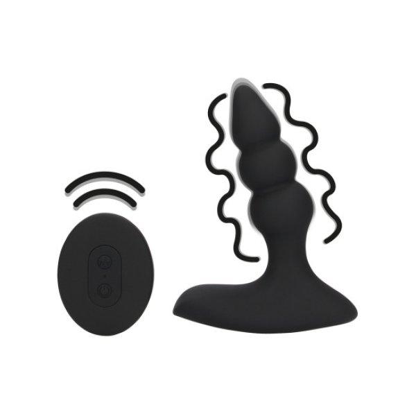 Loveline by Shots Beaded Vibrating Anal Plug with Remote Control - Licorice
Black