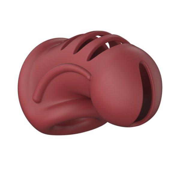 ManCage Model 28 - Ultra Soft Silicone Chastity Cage - Red