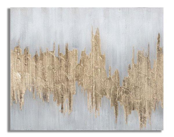 Vászon kép 100x80 cm, arany, antracit - DORURE - Butopêa
