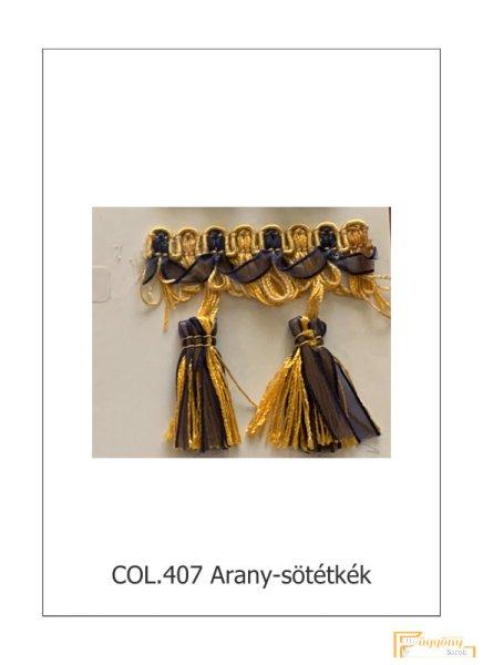 (13 szín) Bojtos díszitő szalag. Organza szalagos paszomány 9678-407
Arany-sötétkék