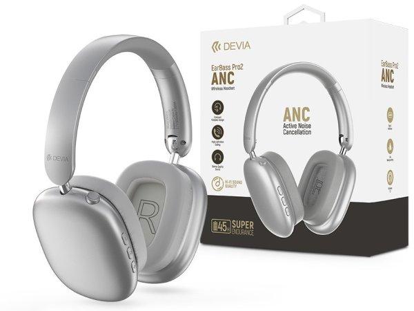 Devia EarBass Pro2 ANC Bluetooth sztereó fejhallgató beépített mikrofonnal -
ezüst