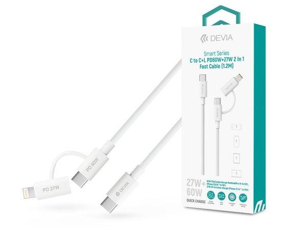 Devia Smart Series 60W+27W PD Type-C/Type-C + Lightning adat- és töltőkábel
1.2m - fehér