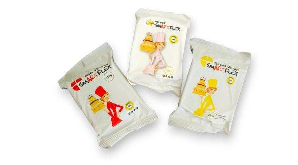 Smartflex fondant massza csomag tortadíszítéshez (piros, sárga,fehér)