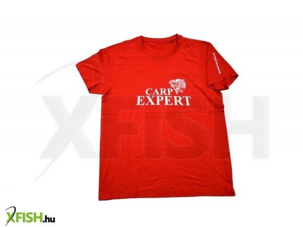 Carp Expert Kereknyakú Horgász Póló Piros Xxl