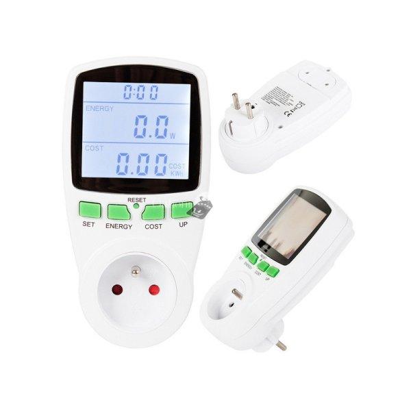 Wattmérő elektromos mérő LED világítással
