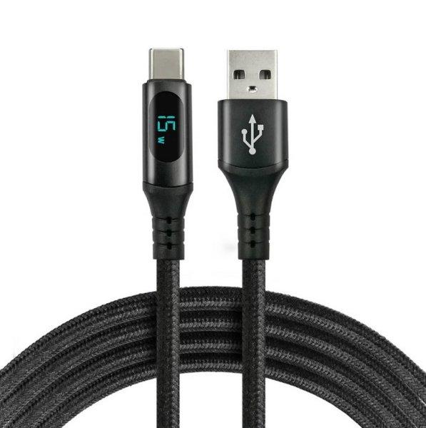 everActive USB 2.0 A - C csatlakozó fonott LCD kábel 2m CBB-2CBL 15w