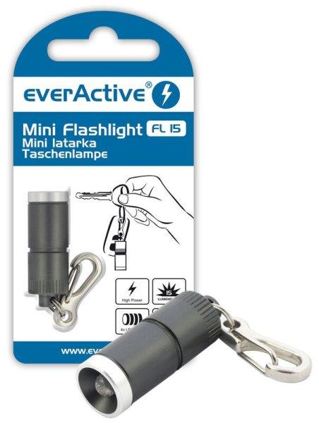 everActive FL-15 kulcstartós LED elemlámpa 15 lumen SZÜRKE