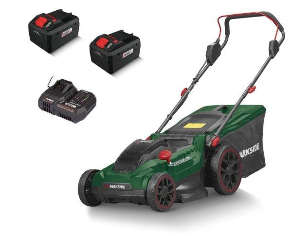 ParkSide PRMA 40-Li C1 SMART-8 X20V 2 x 20V 8Ah SMART Li-ion dupla akkus, 40 cm
vezeték nélküli, fűgyűjtős, 40V akkumulátoros fűnyíró Smart
akkutöltővel