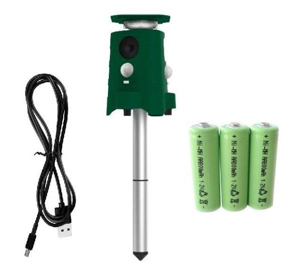 ParkSide PTUS360 1 B1 Solar Animal Repeller - 360°-os ultrahangos, napelemes,
mozgásérzékelős, akkus kutya-macska riasztó, állatriasztó 3 x 1.2V 800
mAh cserélhető Ni-MH akkuval