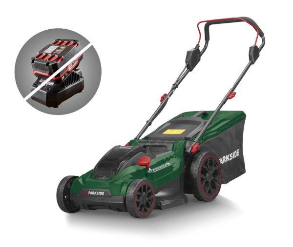 ParkSide PRMA 40-Li C1 SOLO X20V vezeték nélküli, fűgyűjtős, 40V 40cm
akkumulátoros fűnyíró, Brushless fűnyírógép kefementes motorral, akku
és töltő nélkül